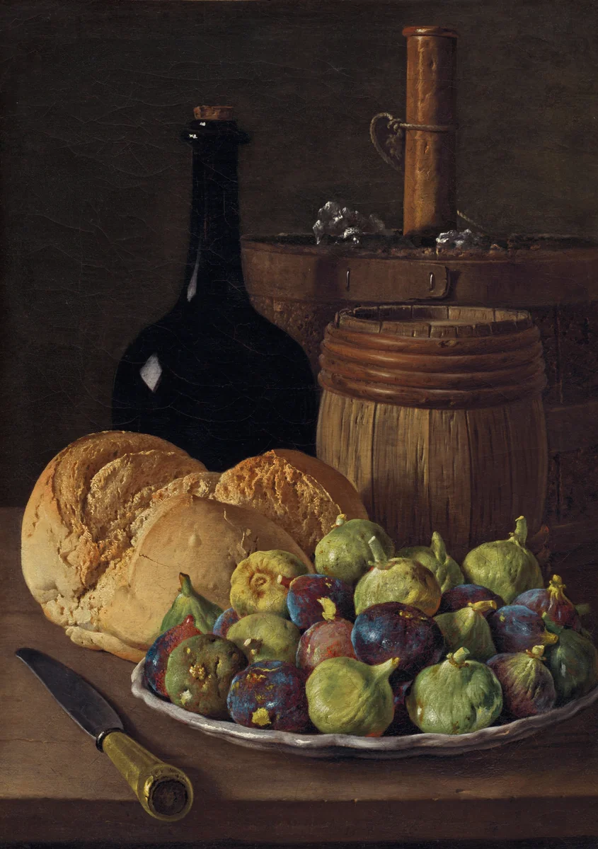 Still Life with Figs and Bread by Luis Meléndez, painting, 1770