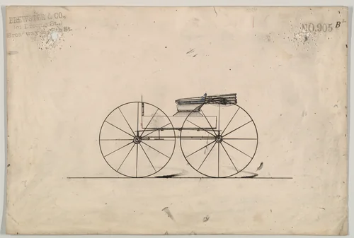 Design for Wagon, no. 905b-2 by Brewster & Co., drawing, 1865-1875