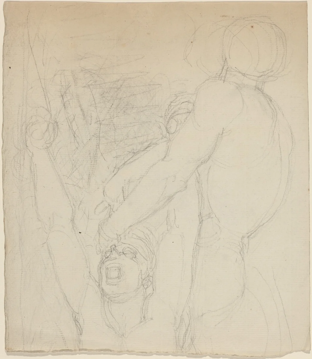 Two Fighting Figures by John Flaxman, drawing, 1755-1826