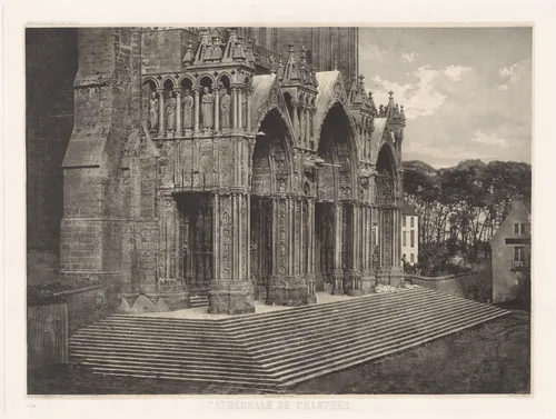 Planche XII – Cathédrale de Chartres, Portique du Midi (Plate XII – Chartres Cathedral, South Entrance) by Charles Nègre, photograph, 1855