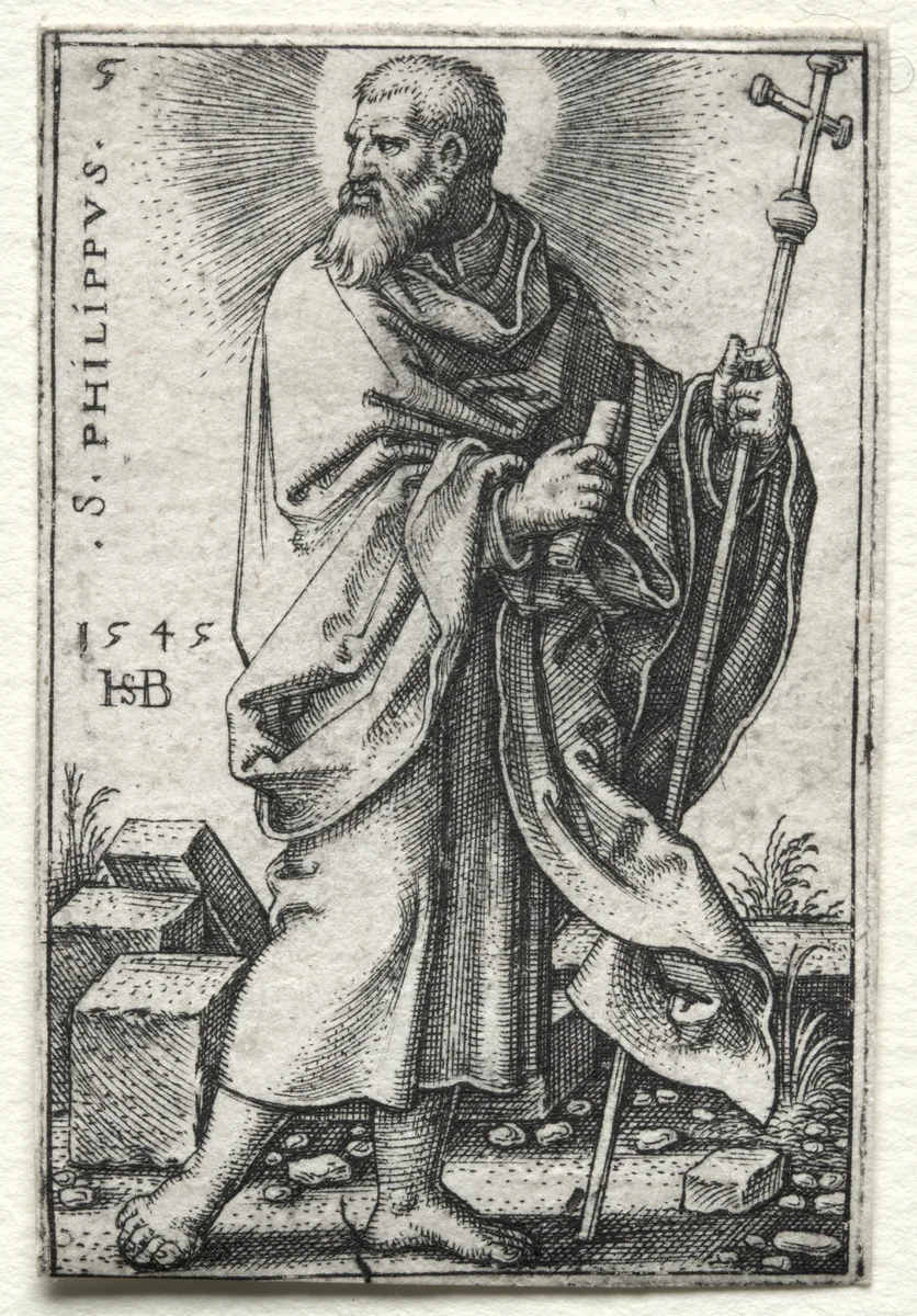 St. Philip by Hans Sebald Beham, print, 1545-1546