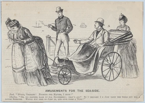 A Chiel Among Them (recto); Amusements for the Sea-side (verso) by George Du Maurier, print, 1873