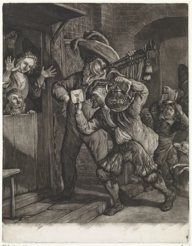 Loterij van Grootebroek, 1694 by Cornelis Dusart, print, 1694