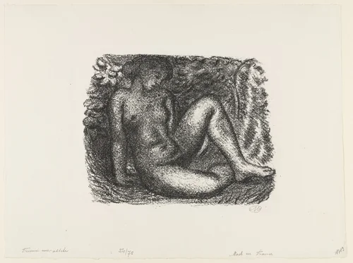 Seated Nude (Femme Nue Assise sous des Feuillages) by Aristide Maillol, print, 1927