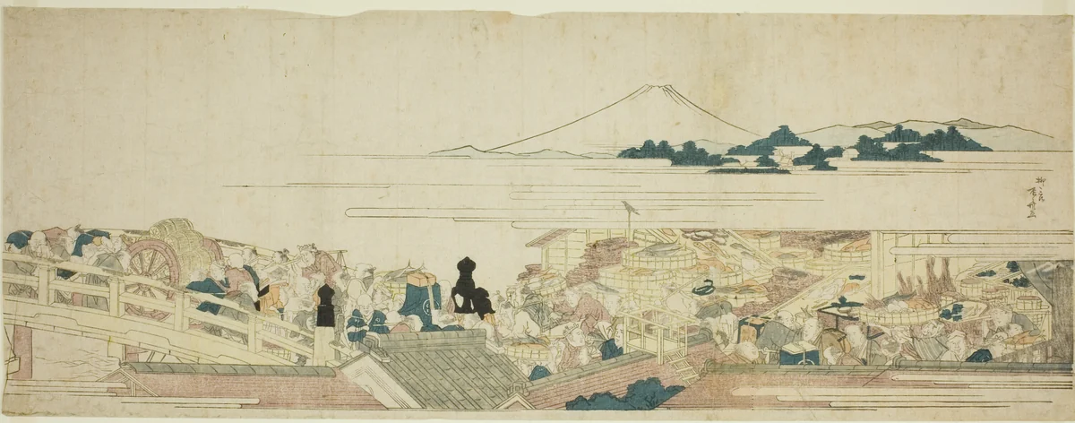 Nihonbashi by Ryuryukyo Shinsai, print, 1801-1820