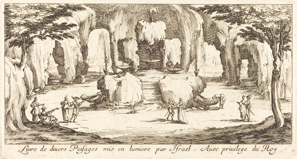 Subtitle for "Various Landscapes" by Jacques Callot, print, 1635