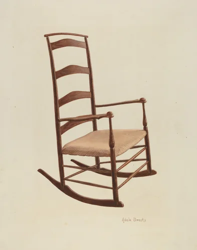 Shaker Chair - Rocker by Adele Brooks, index of american design, 1939