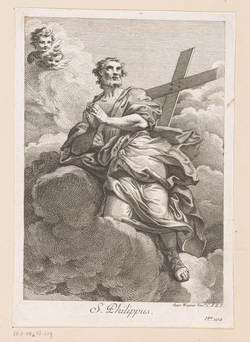 Heilige Filippus by Joseph Wagner, print, 1739-1780