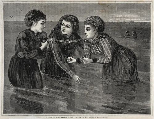 Bathing at Long Branch, - "Oh, Ain't it Cold!" by Winslow Homer, print, 1871
