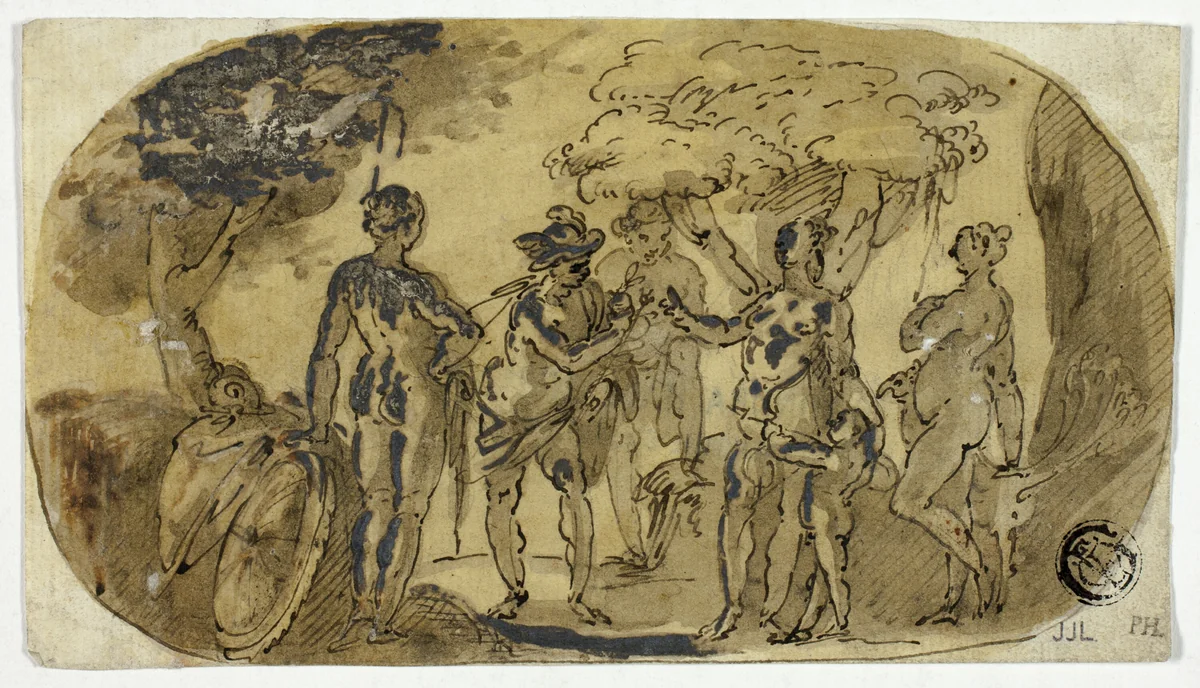 Judgement of Paris by Otto van Veen, drawing, 1576-1629