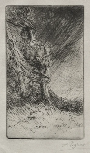 A Gust of Wind by Alphonse Legros, print, 1857-1911