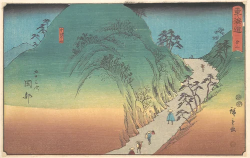 Okabe by Utagawa Hiroshige (歌川広重), print, 1830-1850