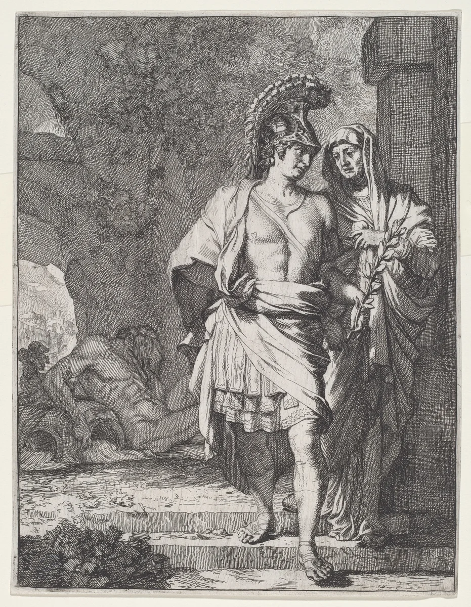 Aeneas and the Sibyl by Gerard de Lairesse, print, 1665-1675
