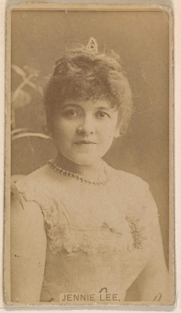Jennie Lee, from the Actresses series (N245) issued by Kinney Brothers to promote Sweet Caporal Cigarettes by Kinney Brothers Tobacco Company, photograph, 1890
