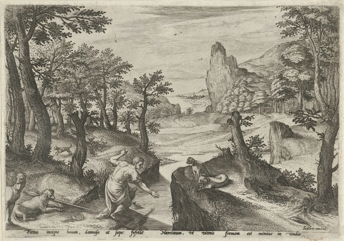 Narcissus by Unknown, print, 1560-1600