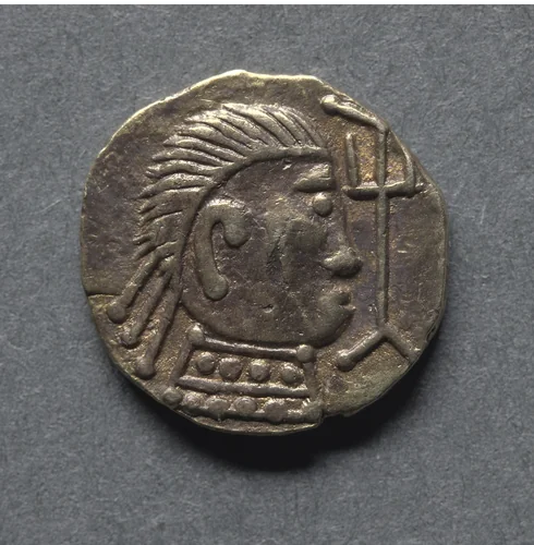Witmen Tremissis: Bust and Trident (obverse) by Unknown, metalwork, 600-625