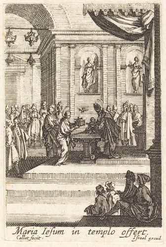 The Virgin Presents Jesus at the Temple by Jacques Callot, print, 1628-1638