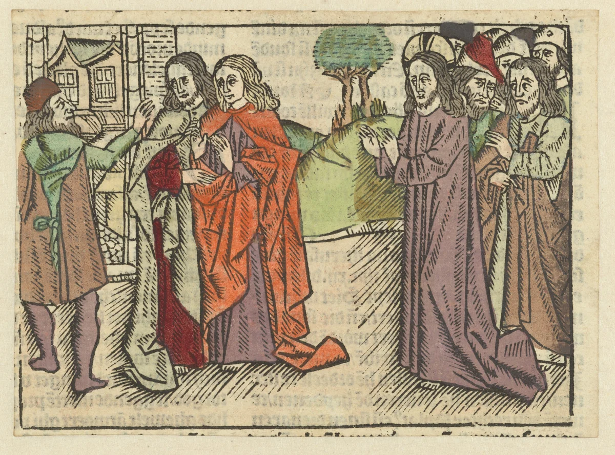 Een Samaritaan weigert Christus te ontvangen by Unknown, print, 1485-1491