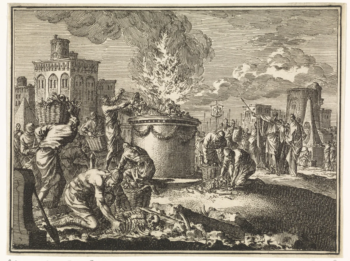Josia roeit de afgodendienst uit by Jan Luyken, print, 1712