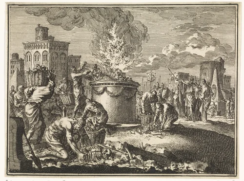 Josia roeit de afgodendienst uit by Jan Luyken, print, 1712