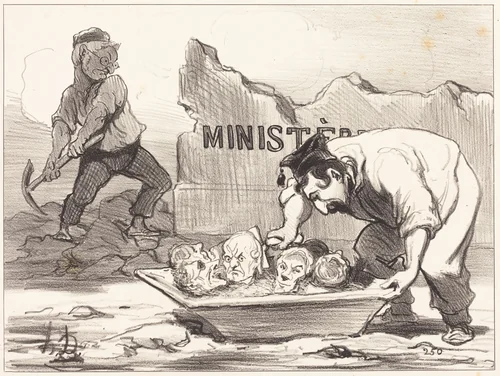Un Replatrage by Honoré Daumier, print, 1851