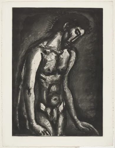 "He Was Oppressed, and He Was Afflicted, Yet He Opened Not His Mouth" («Il a été maltraité et opprimé et il n'a pas ouvert la bouche»), plate XXI from Miserere by Georges Rouault, illustrated book, 1923