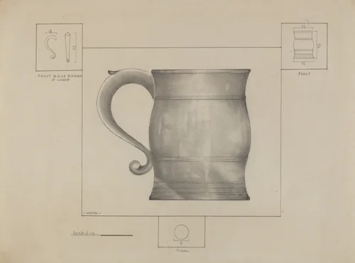 Pewter Mug by Henry Meyers, index of american design, 1936
