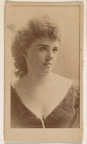 Actress with curly hair, from the Actresses series (N245) issued by Kinney Brothers to promote Sweet Caporal Cigarettes by Kinney Brothers Tobacco Company, photograph, 1890