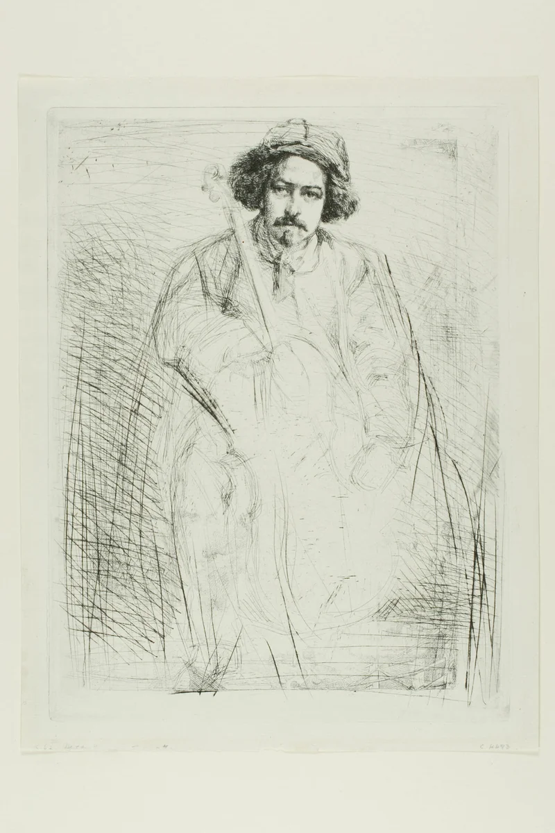 J. Becquet, Sculptor by James McNeill Whistler, print, 1859