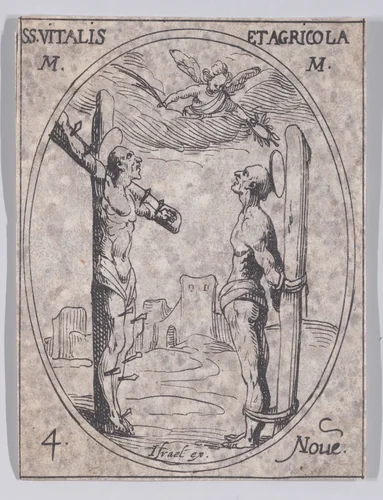 S. Vital et S. Agricole (St. Vitalis and St. Agricola), November 4th, from "Les Images De Tous Les Saincts et Saintes de L'Année" (Images of All of the Saints and Religious Events of the Year) by Jacques Callot, print, 1636