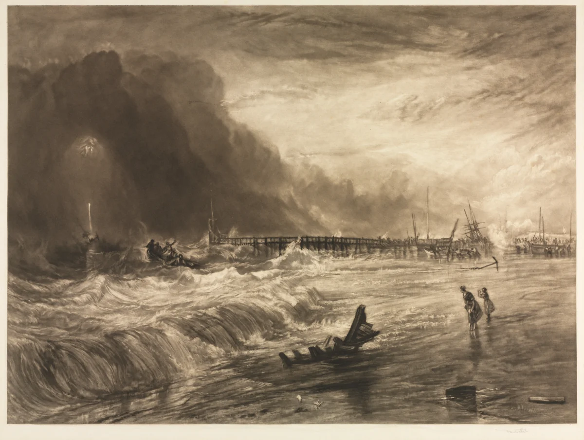 Vessel in Distress of Yarmouth by Frank Short, print, 1903-1913