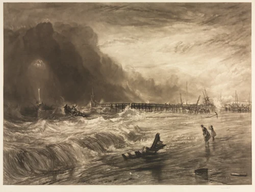Vessel in Distress of Yarmouth by Frank Short, print, 1903-1913