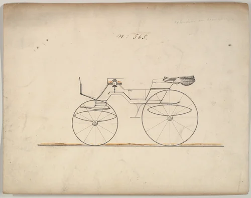 Design for Phaeton, no. 565 by Brewster & Co., drawing, 1850-1874