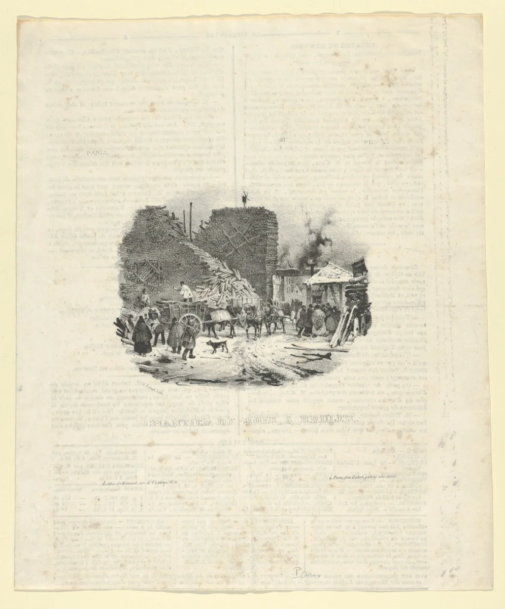 Chantier de Bois a Bruler by Victor Adam, print, 1820-1866