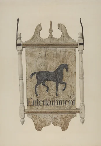 Tavern Sign (Black Horse Tavern) by John Matulis, index of american design, 1940