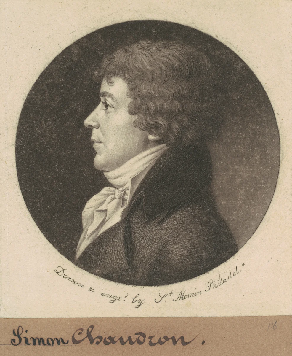 Jean Simon Chaudron by Charles B. J. Févret de Saint-Mémin, print, 1801