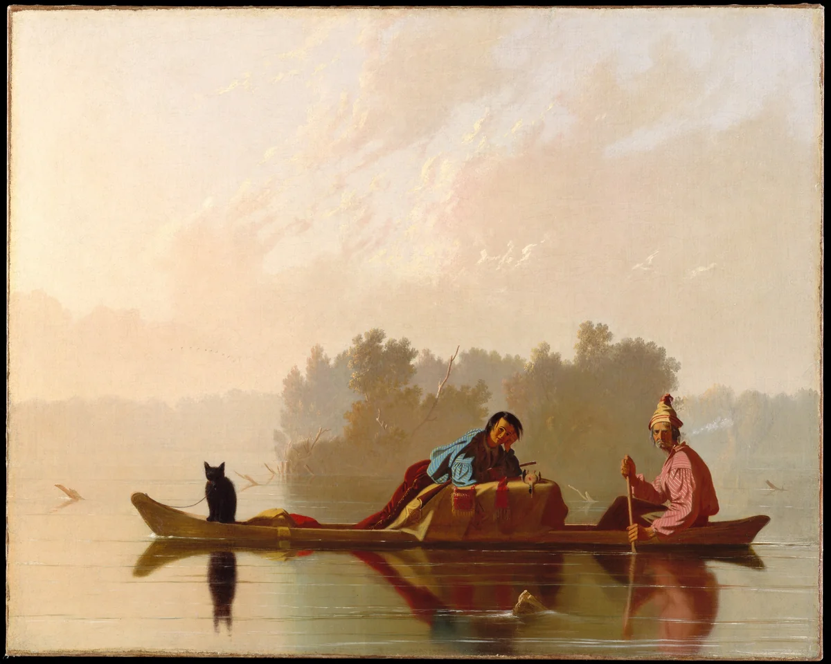 Fur Traders Descending the Missouri by George Caleb Bingham, artwork, 1845