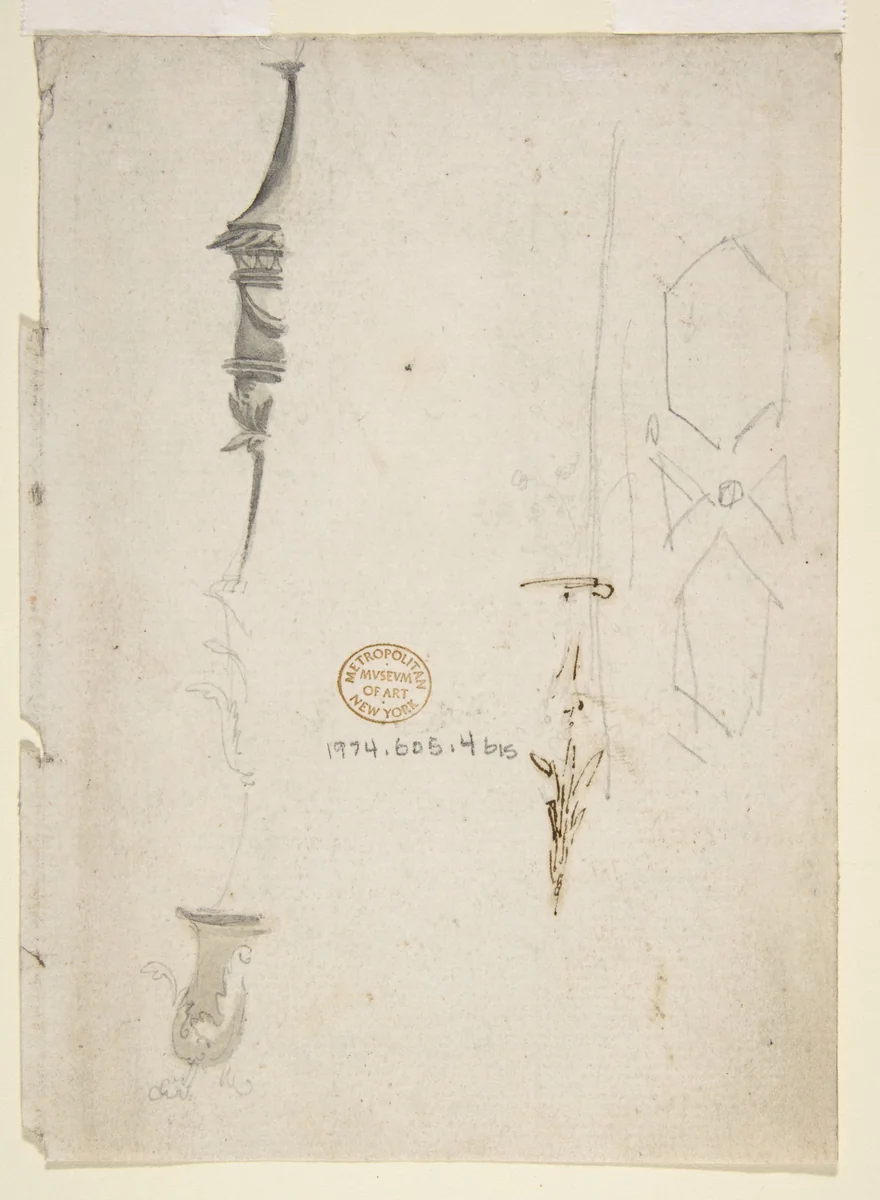 Fragmentary Sketches of Various Ornament by Giovanni Battista Natali, drawing, 1698-1765