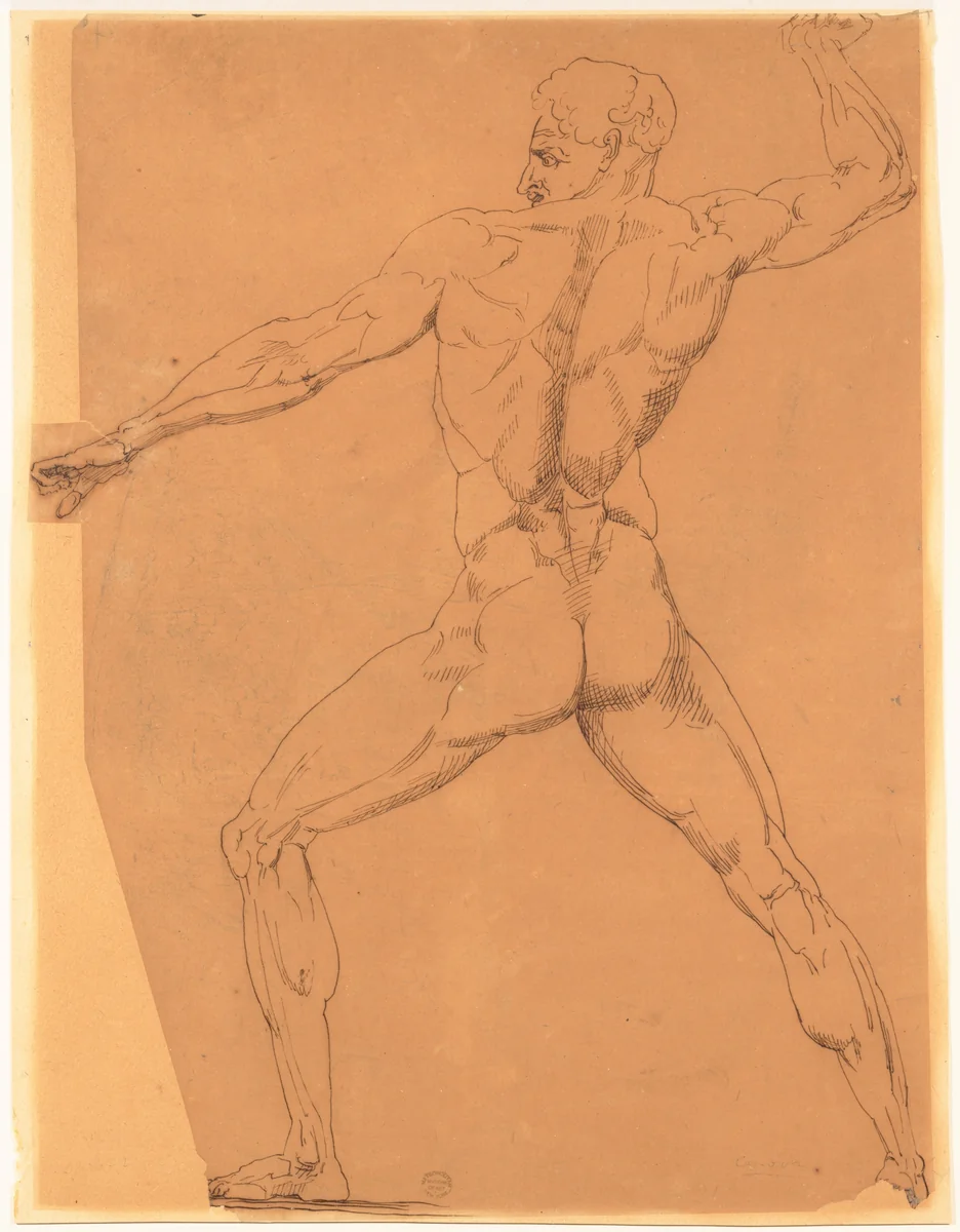 Nude Study by anonymous, drawing, 1800-1822