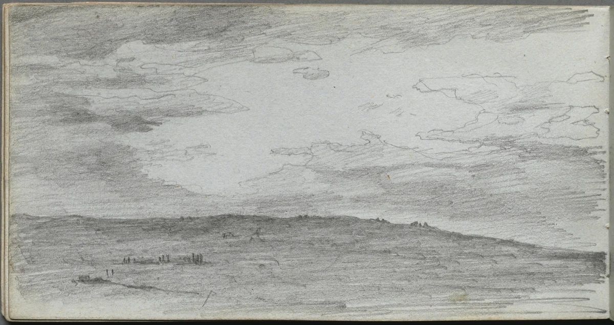 Sketchbook, page 34: Landscape Study by Ernest Meissonier, book, 1860-1869