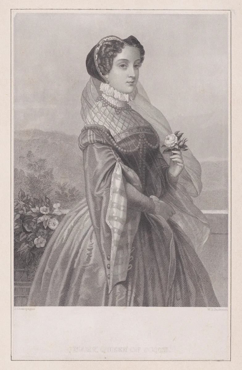Mary, Queen of Scots (from "Queenly Women, Crowned and Uncrowned," plate VII) by William G. Jackman, print, 1885