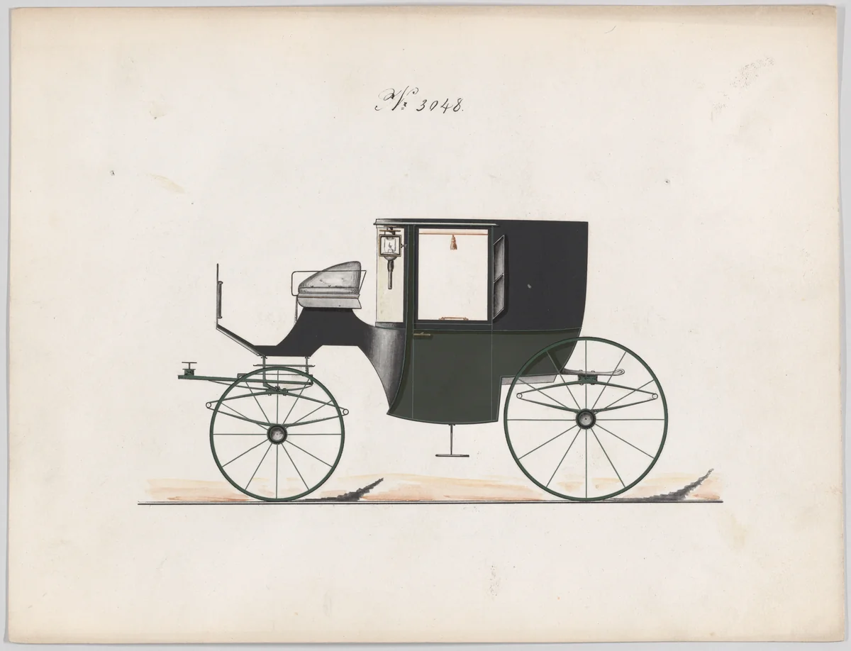 Design for Coupé, no. 3048 by Brewster & Co., drawing, 1874