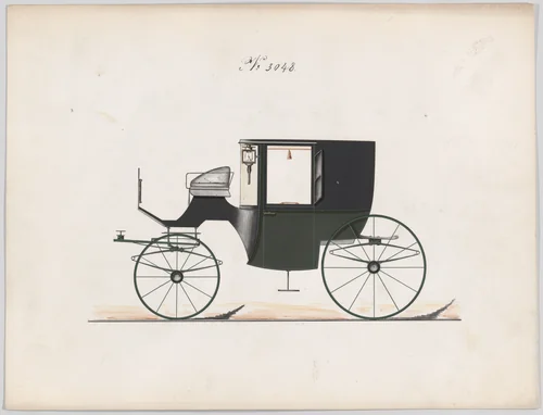 Design for Coupé, no. 3048 by Brewster & Co., drawing, 1874