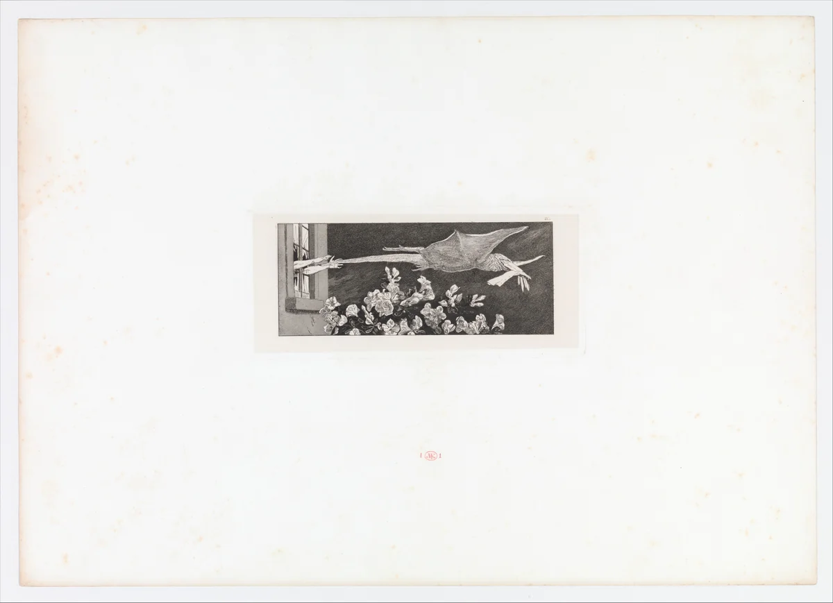 Abduction (plate nine from Paraphrase on the Finding of a Glove) by Max Klinger, print, 1881