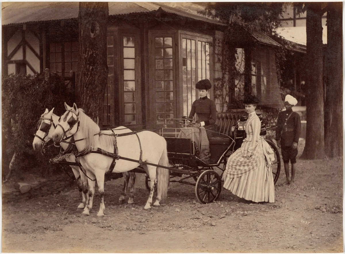 Mrs. and Miss Lyall, Shimla by Raja Deen Dayal, photograph, 1887
