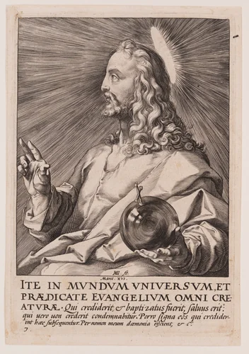 Christ, from Christ, the Apostles and St Paul with the Creed by Hendrick Goltzius, print, 1589