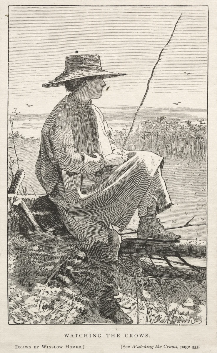 Watching the Crows by Winslow Homer, print, 1868