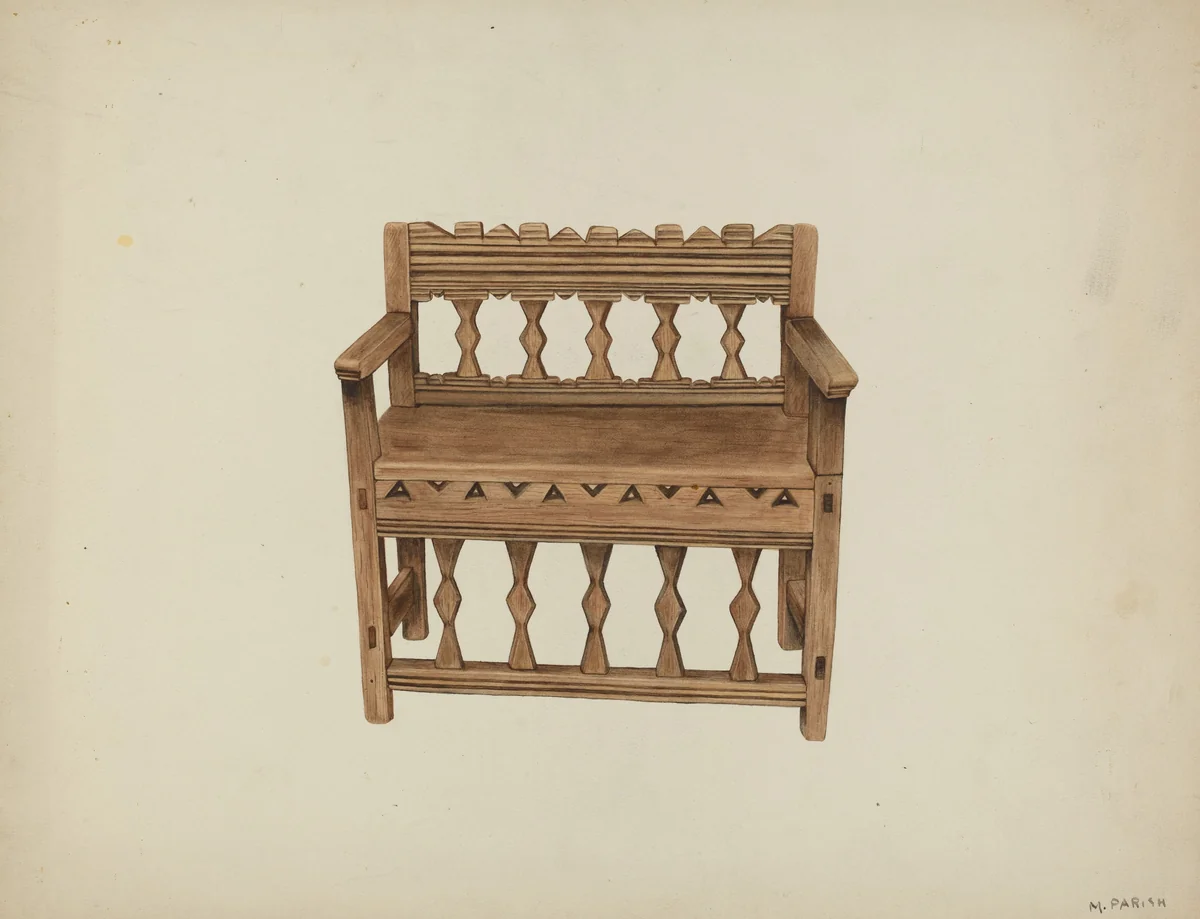 Bench by Margery Parish, index of american design, 1939
