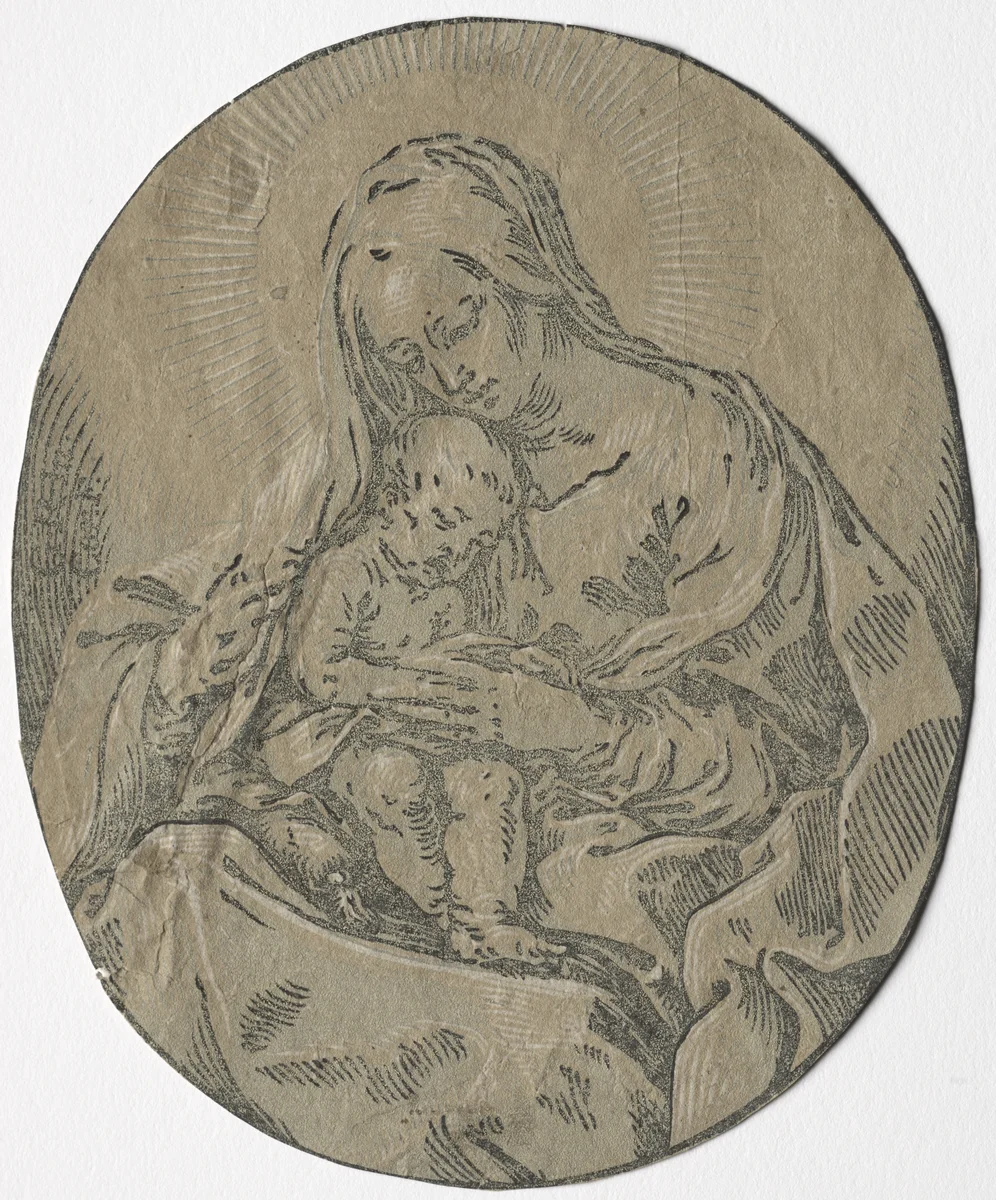 Madonna and Child by Bartolommeo Coriolano, print, 1625-1635