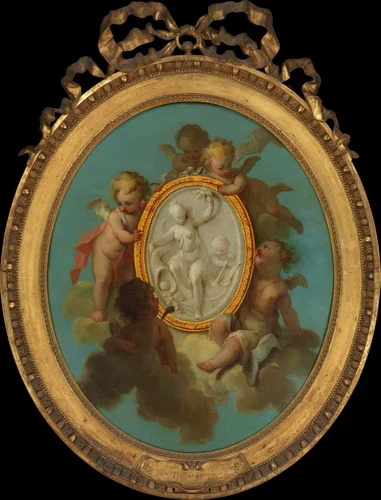 Putti with a Medallion by Charles Dominique Joseph Eisen, painting, 1740-1778